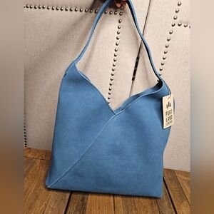 Portland Leather Goods Oversized Naomi Mariner Blue Suede